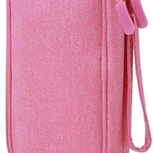 Diabetic Supplies Travel Case Organizer for Test Strips, Lancets, Needles, Lancing Device, Glucose Meter, Alcohol Wipes, Insulin Pens, Syringes, Diabetes Testing Kit Storage Bag (Pink)