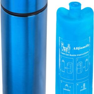 4AllFamily Nomad Insulin Travel Case Cooler 48H Non-Electric Insulin Cooler Travel Case TSA Approved with Lightweight Design Air Traveling Friendly, Reusable Medium Blue Thermo for Medications