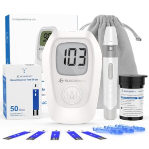 G-425 Blood Glucose Monitor Kit, Blood Sugar Test Kit with Lancing Device, 50 Test Strips and 50 Lancets, Glucose Meter for Home Use, Diabetes Home Testing Kit