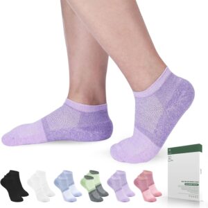 Bulinlulu Diabetic Socks for Women&Men-6 Pairs Bamboo Viscose Non Binding Diabetic Ankle Low Cut Sock Size 6-9 9-11
