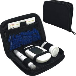 Diabetes Supply Case, Diabetic Organizer Carrying Case Kit, Portable Diabetes Testing Kit Case, Blood Glucose Meter Storage Bag