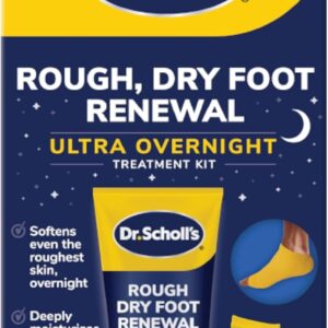 Dr. Scholl's Rough, Dry Foot Renewal Ultra Overnight Treatment with Overnight Foot Cream 3oz with Aloe, Coconut Oil & Urea and Heel Sleeve Socks, Deeply Moisturize & Soften Feet, Dermatologist Tested