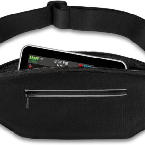 Diabetic Running Belt with Adjustable Waist, Insulin Pump Belt Holder Organizer Waist Pouch, Epipen Medical Fanny Pack Bag (Black)