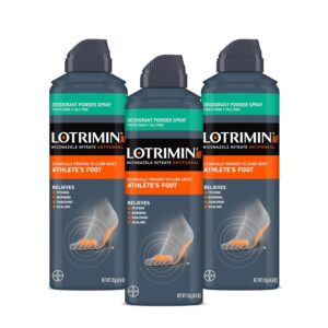Lotrimin Athlete's Foot Deodorant Antifungal Powder Spray, Miconazole Nitrate 2%, Clinically Proven Effective Antifungal Treatment of Most AF, Jock Itch & Ringworm, 4.6 Ounce (Pack of 3)