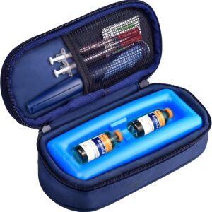 Cruxer Insulin Vial Cooler Travel Case,Diabetes Carrying Insulated Bag for Supplies Keep Medicine Cool,Diabetic Small Bottle Protector Kit for Storage,Portable Mini Pack with Protective Ice Brick