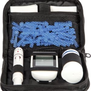 Diabetes Supply Case, Diabetic Organizer Carrying Travel Case Kit, Portable Diabetes Testing Kit Case, Travel Blood Glucose Meter Glucometer Storage Bag, Glucose Monitor Caseonly case