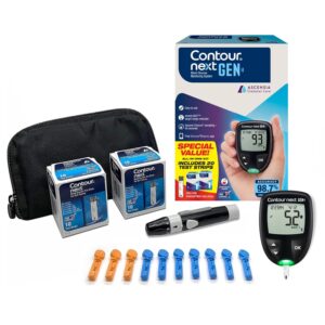 Ascensia CONTOUR NEXT GEN Blood Glucose Monitoring System All-in-One Kit for Diabetes with Glucose Monitor and 20 Test Strips For Blood Sugar & Glucose Testing