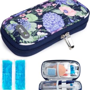 YOUSHARES Insulin Cooler Travel Case - Diabetic Case Insulated Organizer Portable Cooling Bag for Insulin Pen and Medication Diabetic Care Supplies with 2 TSA Approved Ice Pack
