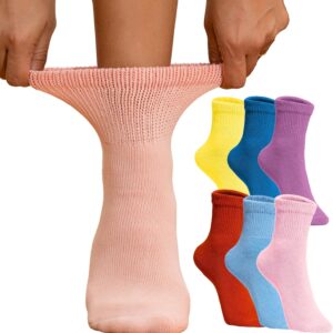 Special Essentials 6 Pairs Non-Binding Diabetic & Circulator Ankle Socks For Men & Women - Soft Moisture-Wicking Cotton